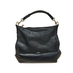 COACH Black Pebble Leather Abby Convertible Shoulder Duffle Bag F31399 I01